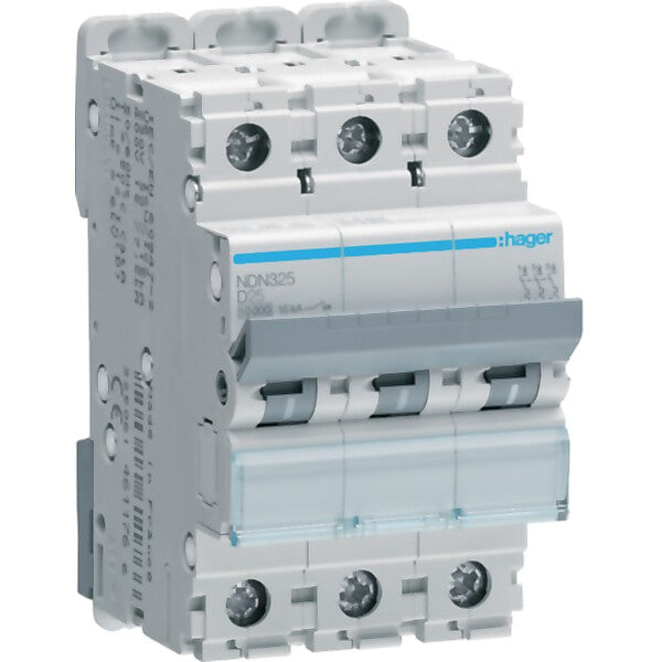 Hager Leitungsschutzschalter 3pol.,D-25A,10kA,3M NDN325